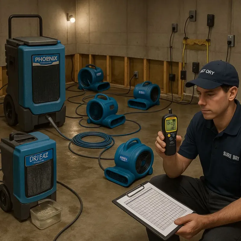 Structural Drying and Dehumidification process in Hudson, WI